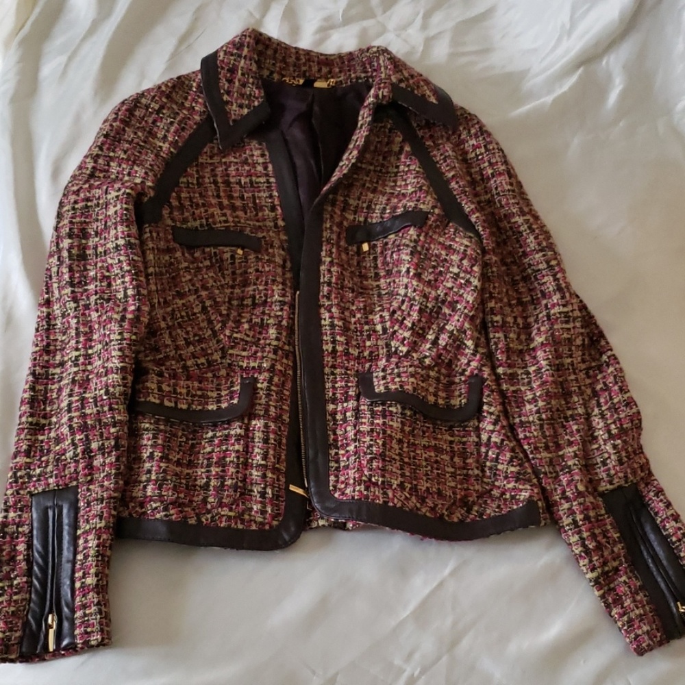Bebe wool blend boucle blazer